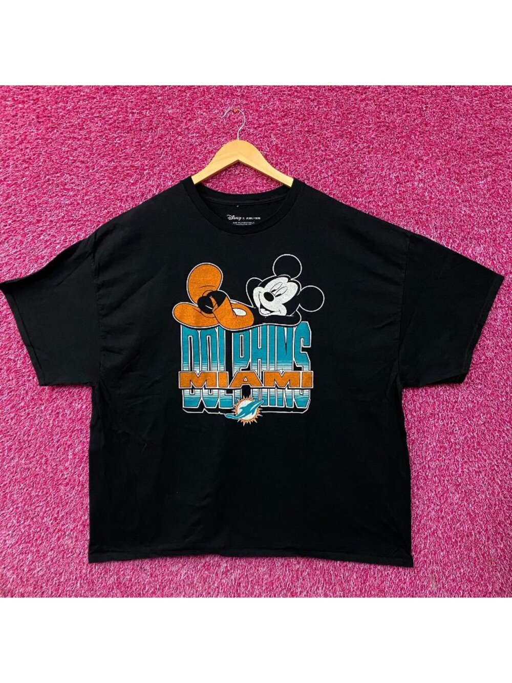 Disney x Junk Food Miami Dolphins Mickey Mouse Kick Back T-Shirt 2XL
